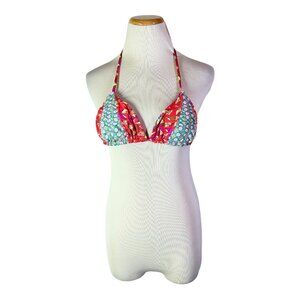 Maaji Size S Triangle Bikini Top Wireless Halter Tie Foam Cups